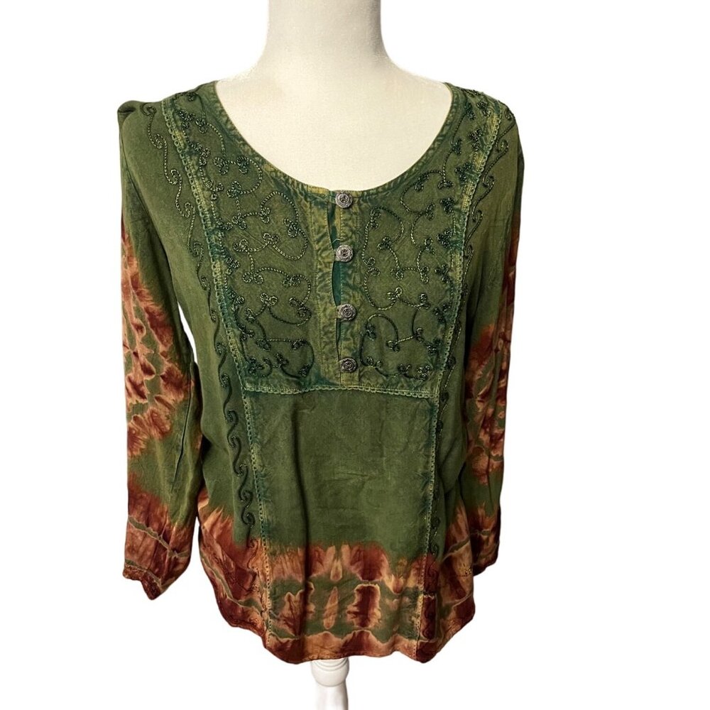 Boho Studio West Apparel Long Sleeve Blouse Size Small